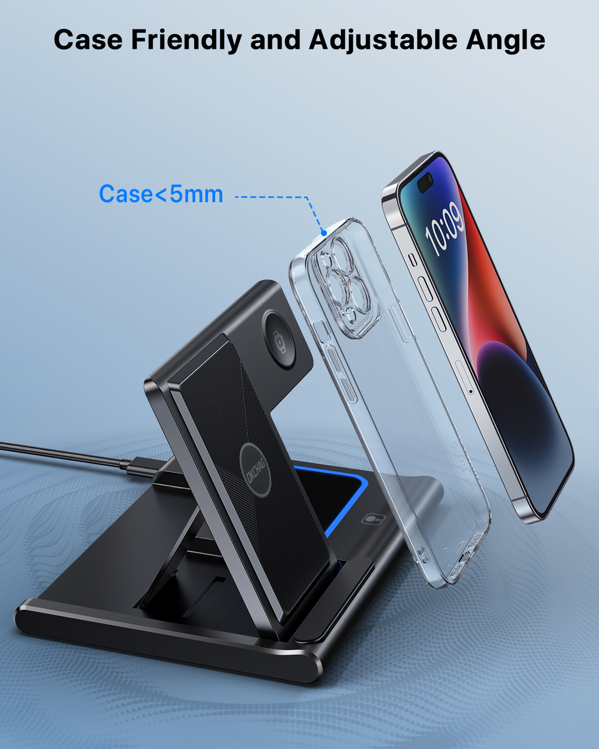 QKCHAG 3 in 1 Wireless Charger Stand